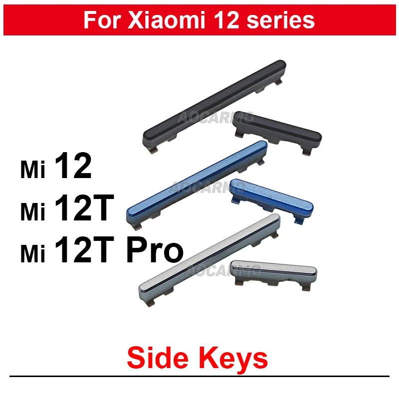 1Set Side Keys Replacement Parts For Xiaomi 12T Mi 12 12T Pro Power On /Off Volume Buttons