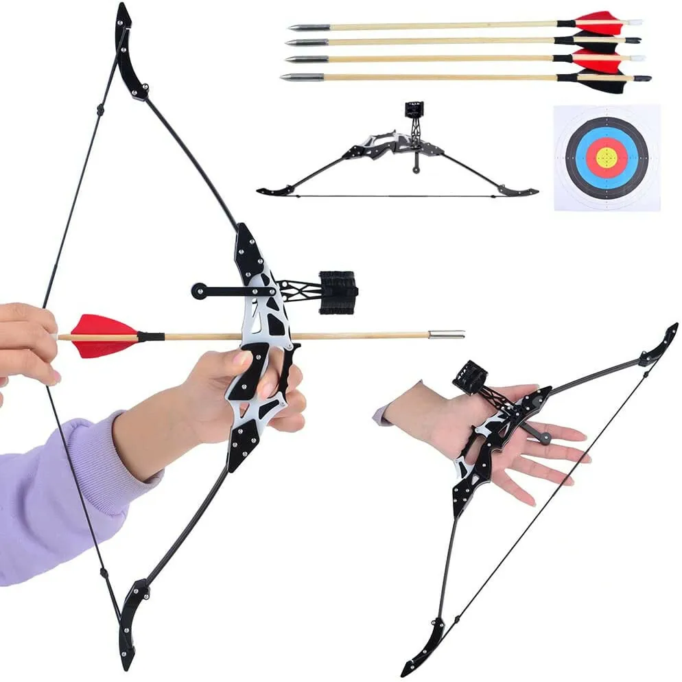 18lbs Mini Recurve Bow with Sight Portable 19 Inch Small Bow and Arrow Set Adult Teen Outdoor Shooting Archery Sports Toys