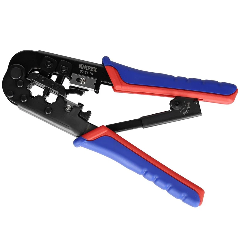 KNIPEX 97 51 10 Crimping Pliers Western Plug Type ‎Textured Ergonomic Crimpper