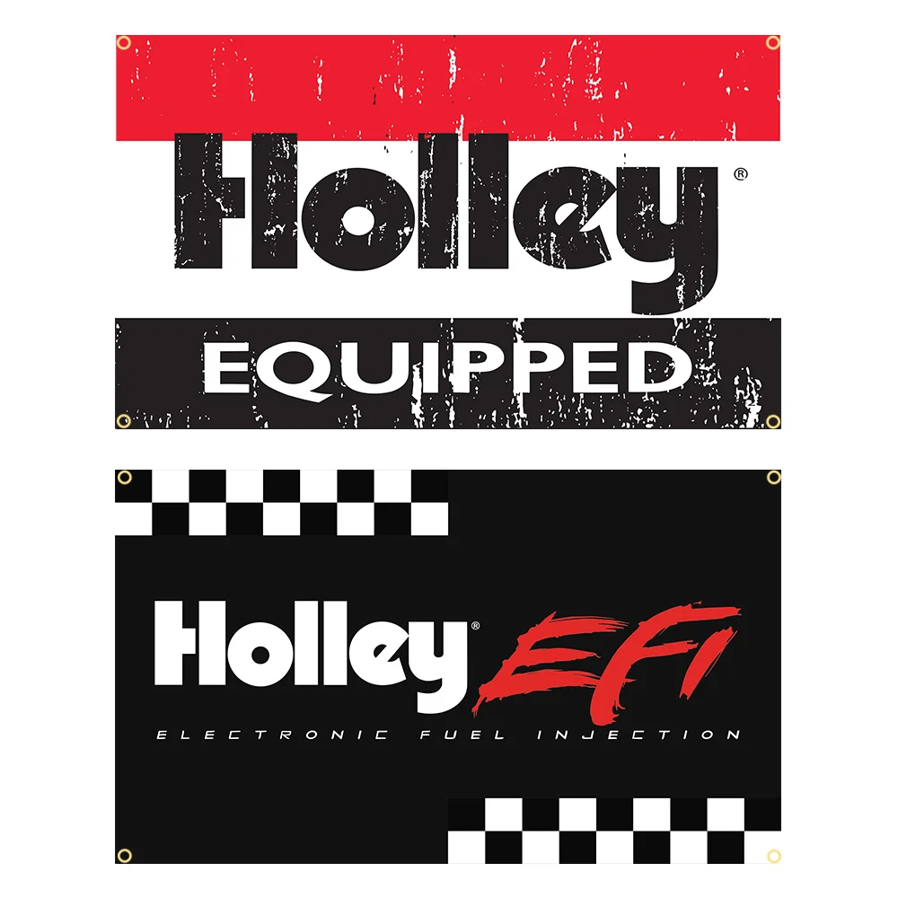 90x150cm Holleys Performance Equipped Car Flag Polyester Printed Auto Banner Garage or Outdoor For Decoration Tapestry