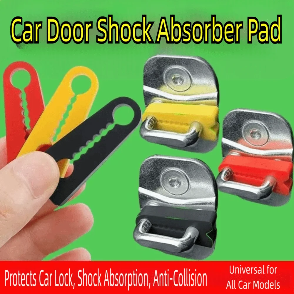 4Pcs Silicone Car Door Lock Sound Deadener Buffer Seal Shock Absorber Car Door Lock Protectors Soundproofing