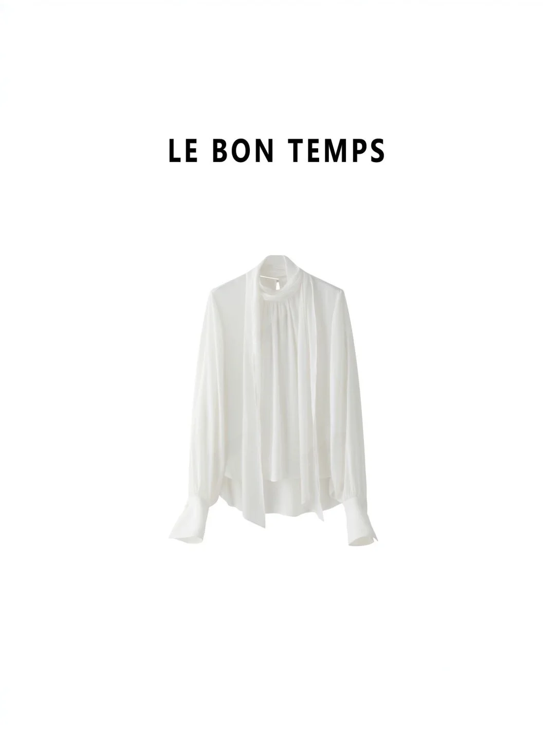 

Женская блузка Ele Knowlable LBT с высоким воротником, длинными рукавами-колокол из шифона, классический крой, повседневная одежда