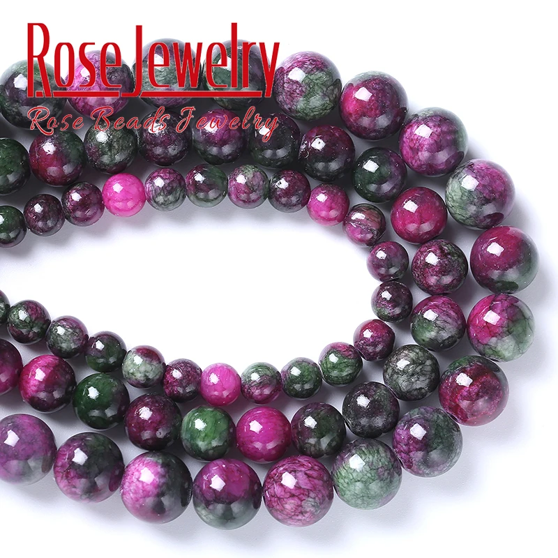 Natural Stone Tourmaline Persian Jades Beads Round Loose Beads For Jewelry Making Needlework Diy Bracelets Necklaces 6 8 10 12mm