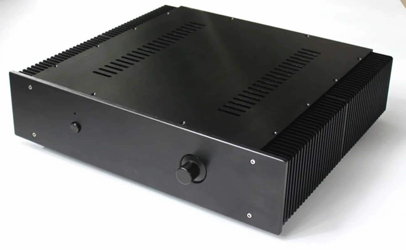 WA43 czarny wszystkie aluminiowe podwozie wzmacniacz Audio klasy obudowa wzmacniacza/obudowa wzmacniacza/obudowa/pudełko DIY (463*110*412mm)