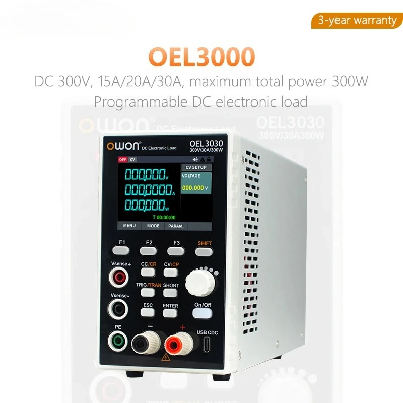OWON Programmable DC Electronic Load OEL30 Series Digital Battery Capacity Tester 300V/300W/150W 15A/20A/30A OEL3030 CC CV CR
