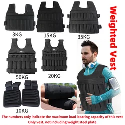 3/15/20/35/50kg Workout Weight Jacket Adjustable Weighted Exercise Vest Workout Equipment for Running Training Jogging Walking