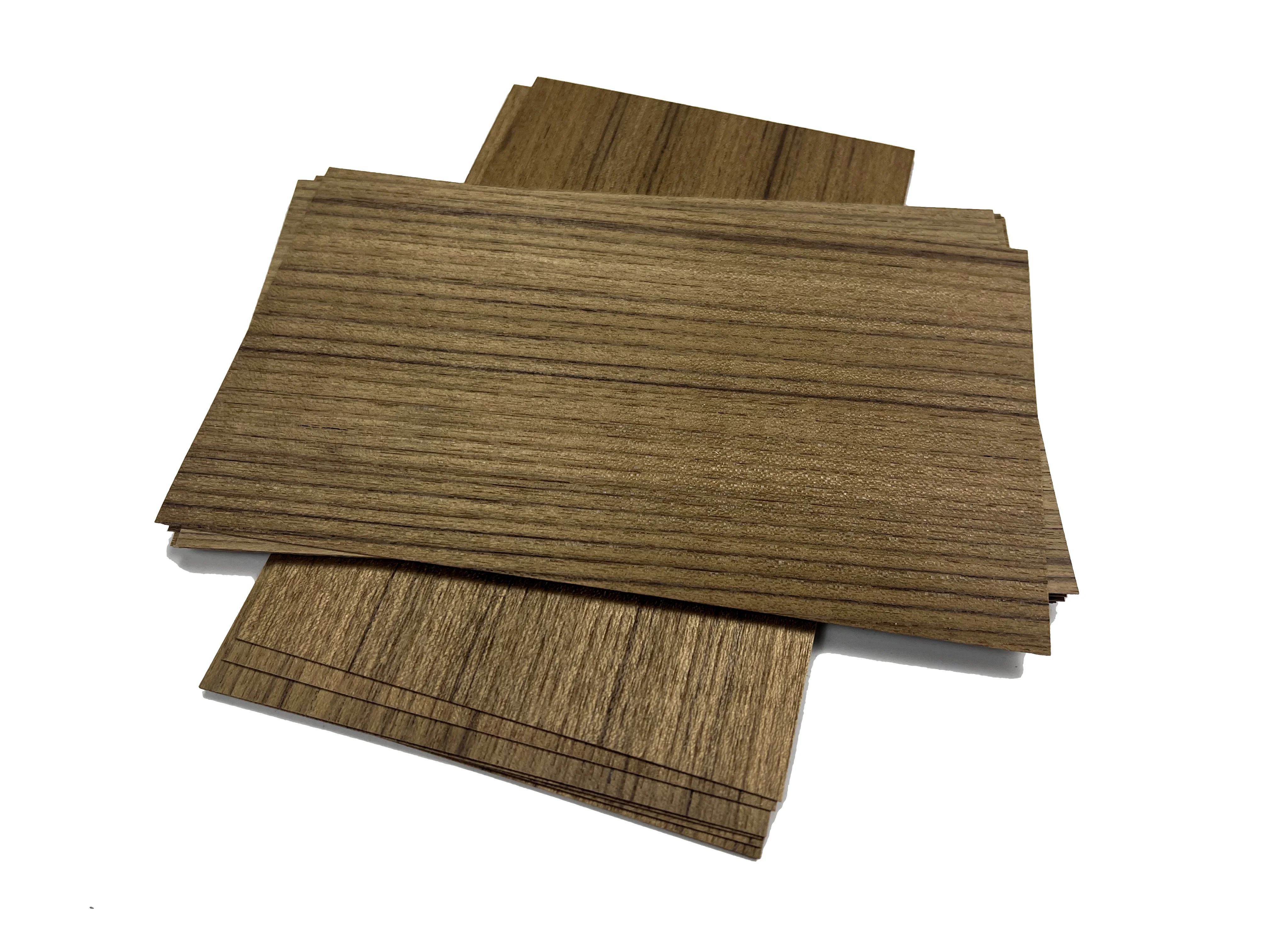 Natural Burmese Teak Straight Grain Veneer, Decorative Veneer, Furniture Craft, L:200x120mm, T:0.35-0.45mm, 10Pcs Lot