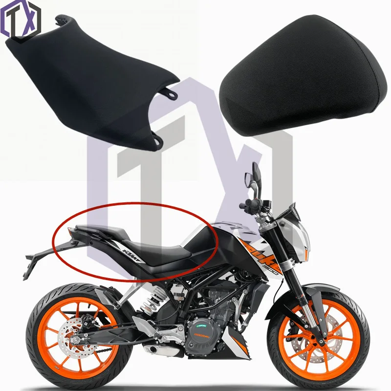 

Applicable to KTM DUKE 125 200 390 2013-2017 motorcycle synthetic leather front driver and rear passenger seat cushion