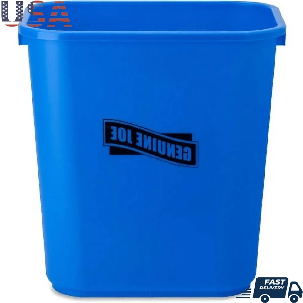 Cesta de basura de reciclaje, cubo de basura de plástico Rectangular para interiores y exteriores de 28,5 cuartos, cubo de basura de perfil bajo junto a la escritorio, ecológico