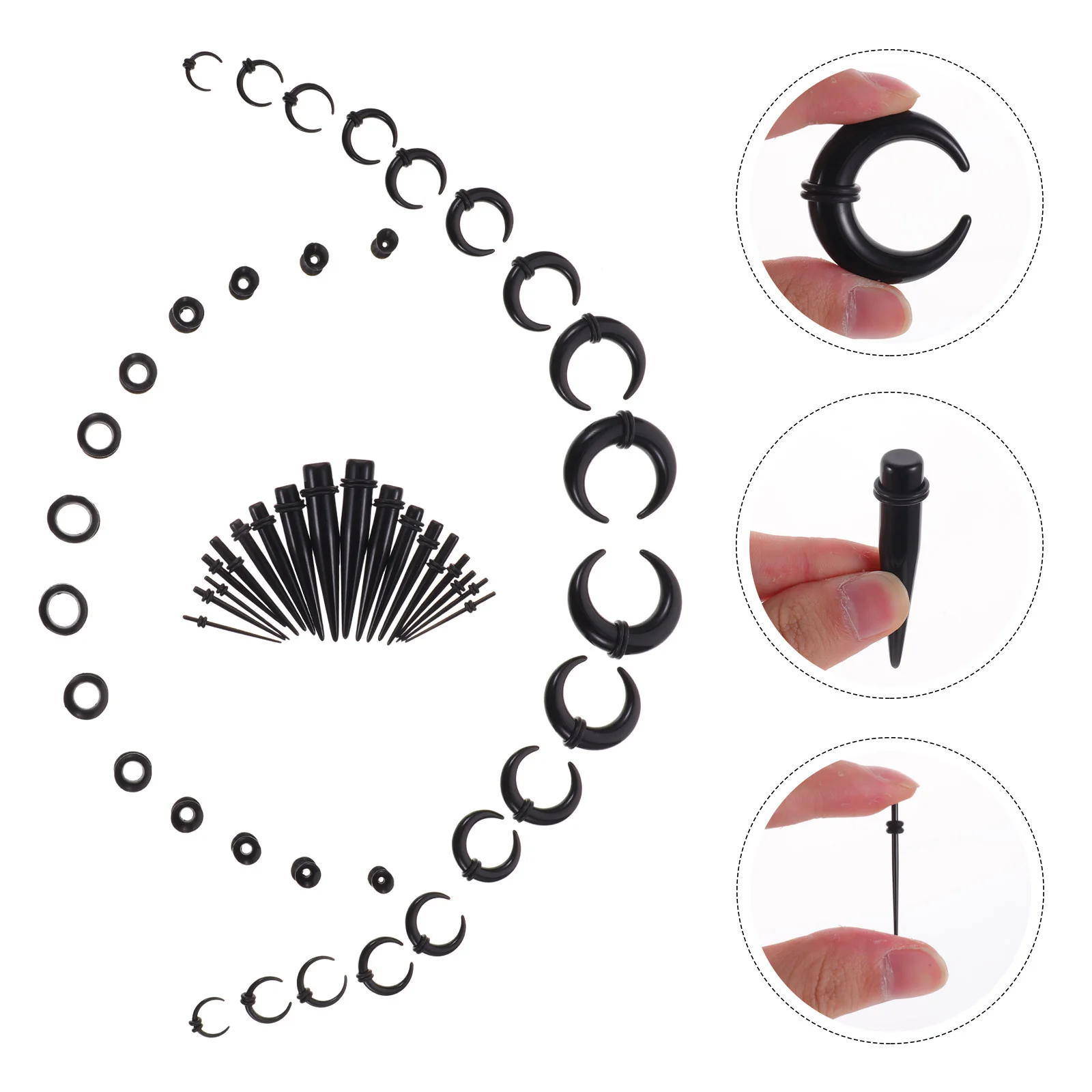 

1Set Ox Horn Ear Gauges Stretching Tunnels Expander Septum Ring Plugs Lightweight Comfortable for School Party Office