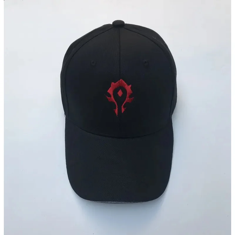 Vedio Game World of Warcraft WOW Horde Red Symbol Cosplay Embroidery Hat Black Baseball Cap