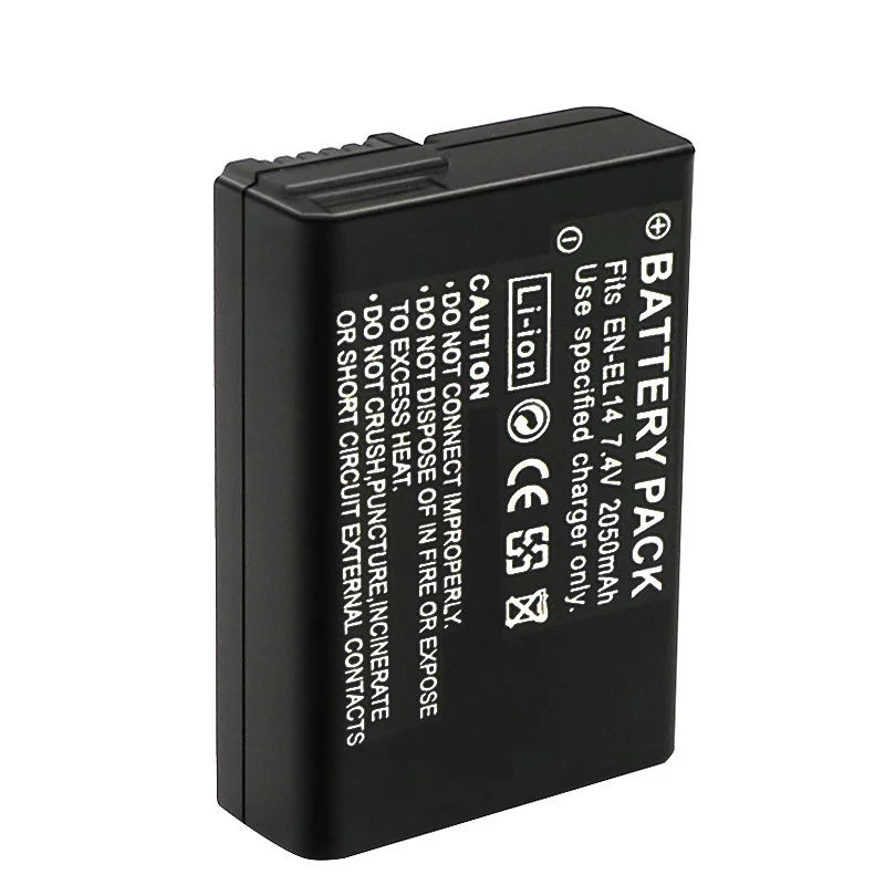 2050mah EN-EL14a EL14 CAMERA BATTERIE EN-EL14 Pour Nikon P7000 P7100 P7800 P7700 D3100 D3200 D3300 D3400 D3500 D5600 D5100 D5300