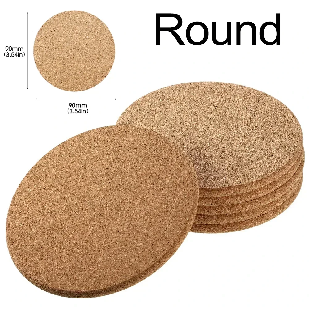 NONE 50/1PCS Nicht-Slip Kork Untersetzer Natürliche Runde Holz Tasse Matte Wärmedämmung Pads Tee Kaffee Becher getränke Halter Tisch Dekoration 4