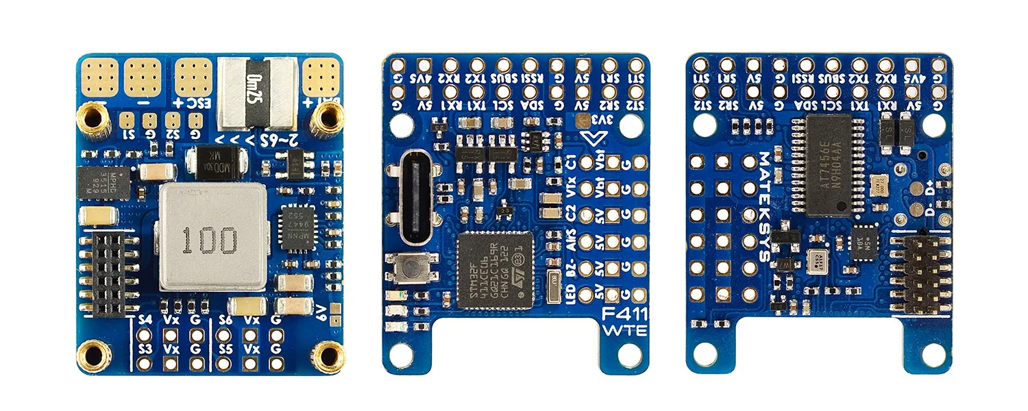 Matek F411-WTE FLIGHT CONTROLLER F411 WTE OSD 2~6S INAV Barometer For Racing Drone FLYWING Airplane