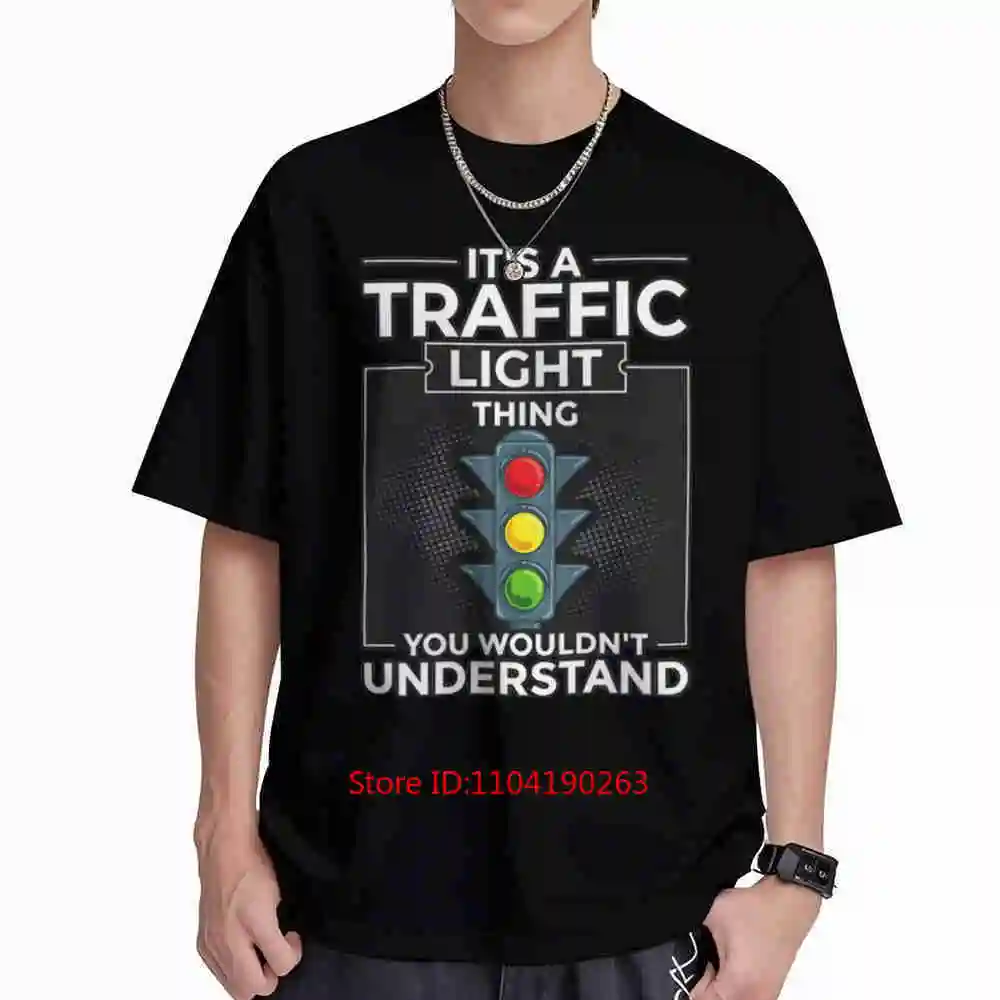 Traffic Light Green Yellow Red Joke Short Sleeve Tee 100% Cotton T-Shirt