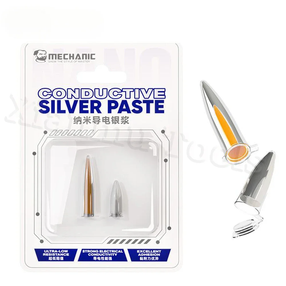 

MECHANIC NANO20 Проводящая серебряная паста для ремонта экрана мобильного телефона Высокопроводящая печатная плата IC ITO Ремонт Серебряная паста Инструмент