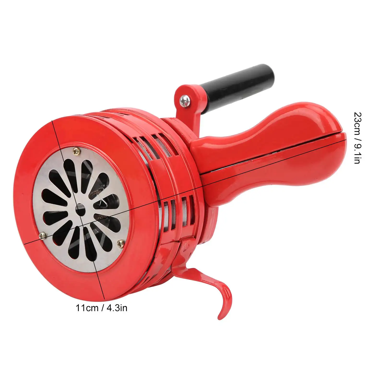 Hand Crank Siren Red Portable Manual Operated Alarm for Schools Troops Alarming 120DB Portable Siren Manual Alarm Handheld Alarm
