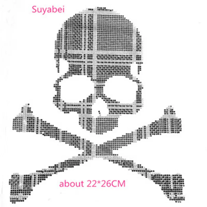 

Skull patches appliques hot fix rhinestone transfer motifs iron on transfers motif hot fix patches for shirt bag