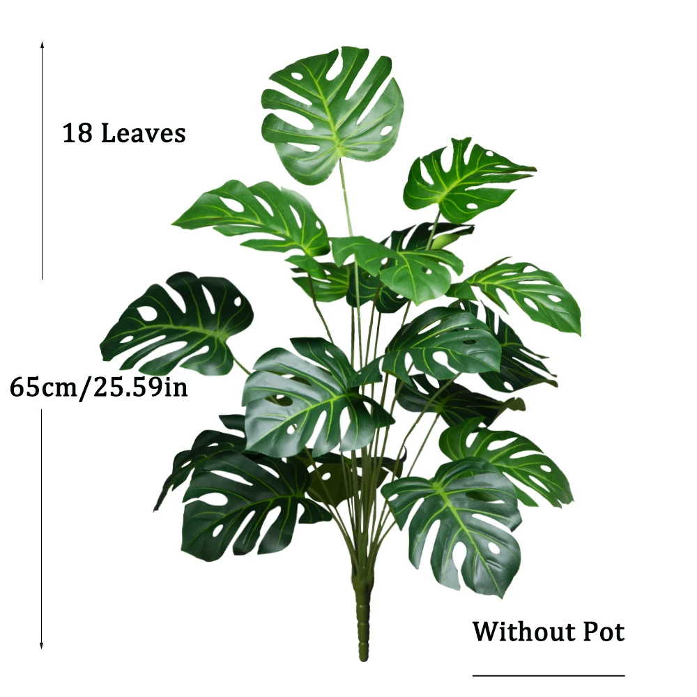 40-65cm Große Künstliche Monstera-Pflanzen Künstlicher Palmenbaum Tropische Schildkrötenblätter Plastik Grüne Blätter für Haus Garten Party Hochzeit – Detail 10