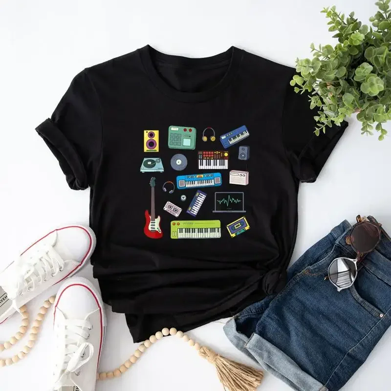 Synthesizer Guitar Music Producer T Shirt For