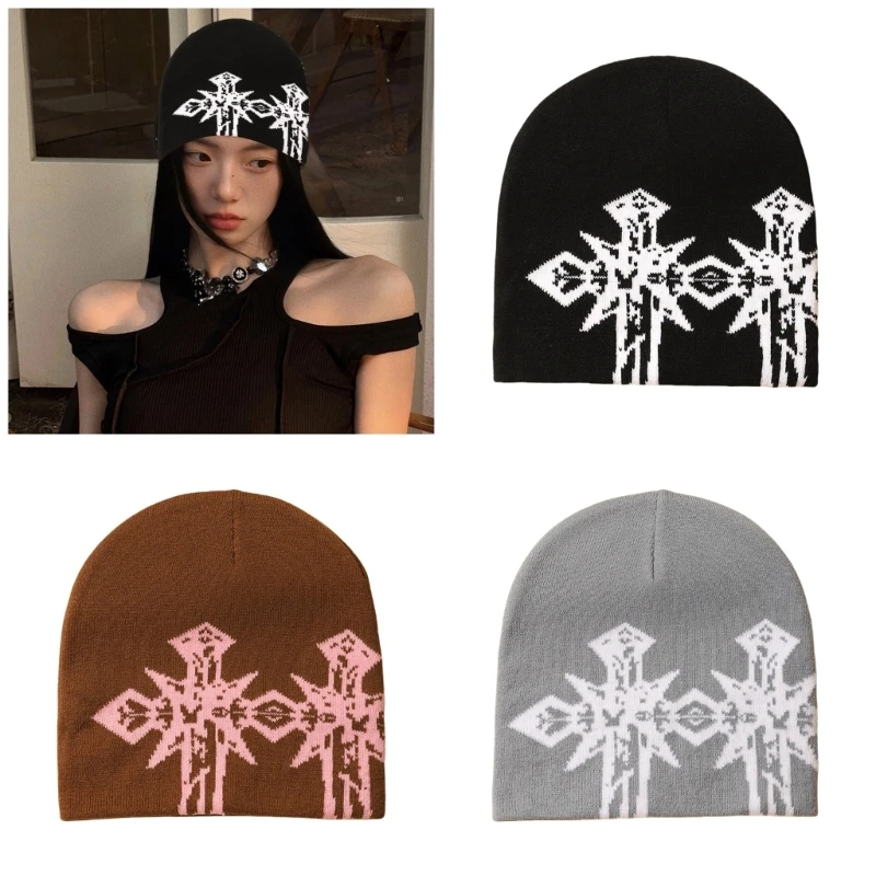 

Knit Hat Pullover Warm Skull Caps Knitted Hat Party Club Accessories for Ski Cycling Women Sports Hat Knit Winter Hat