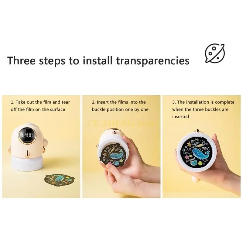 

E56B Dynamic Star Projector Hand Night Light Alarm Clock Bedroom Table Lamp