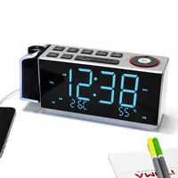Projection Alarm Clock with FM Radio USB Charging 1.8 \