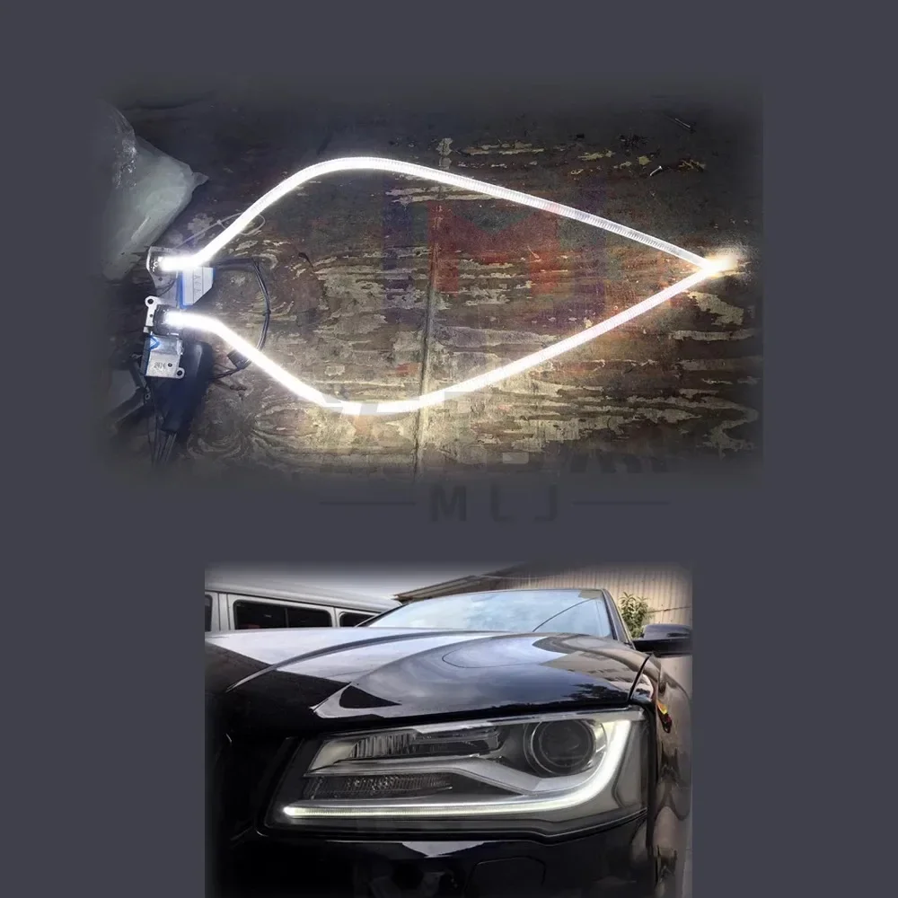 

Для Audi A8 D4 2014 2015 2016 2017 DRL акриловая трубка светодиодная фара дневного света направляющая пластина бар белые автомобильные аксессуары