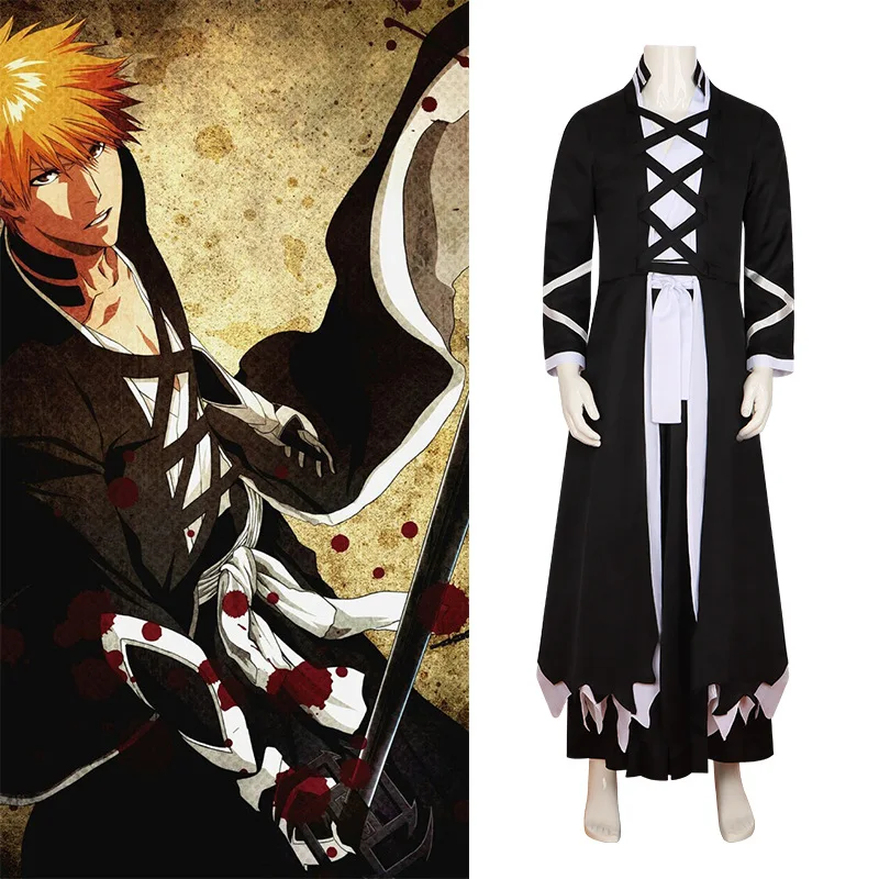 

Grim Reaper Cos Serve A Thousand Years Of Bloodshed Kurosaki Ichigo Косплей Костюм Deadlord War Damage Хэллоуин Аниме Костюм