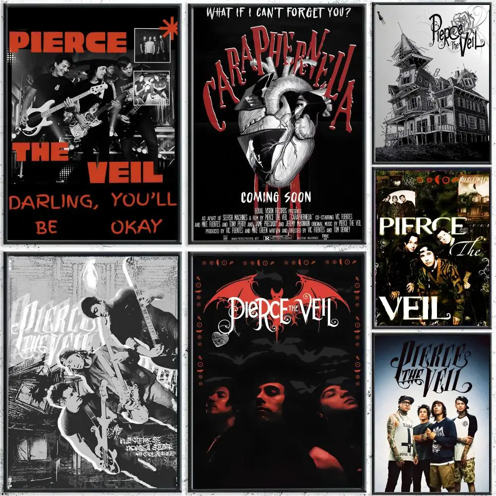 Rock Band P-Pierce The Veil Poster Reteo Wall Art Aesthetic Room Decor Print Living Room Bedroom Home Decoration