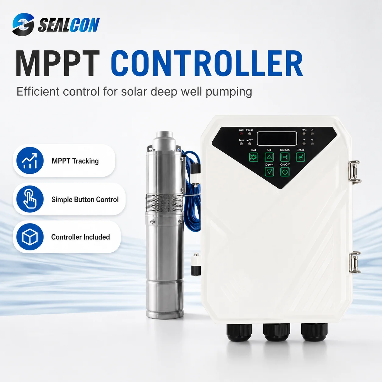 High Lift Solar Submersible Deep Well Pump Built-in MPPT Controller Stainless Steel Solar Water Pump for Rural Irrigation Use