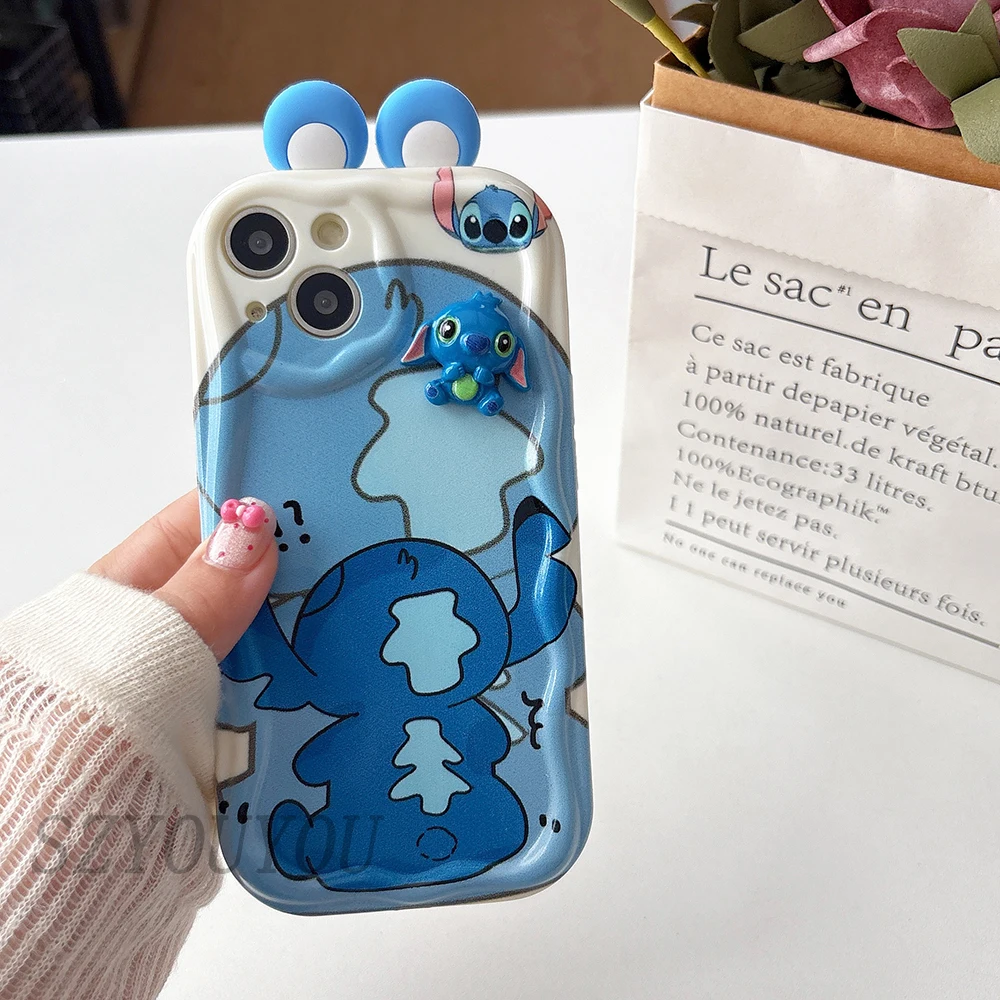 لسامسونج S20 S21 FE S22 زائد S23 S24 S25 الترا عروسة كارتون آذان ثلاثية الأبعاد موجة حافظة هاتف من البولي يوريثان