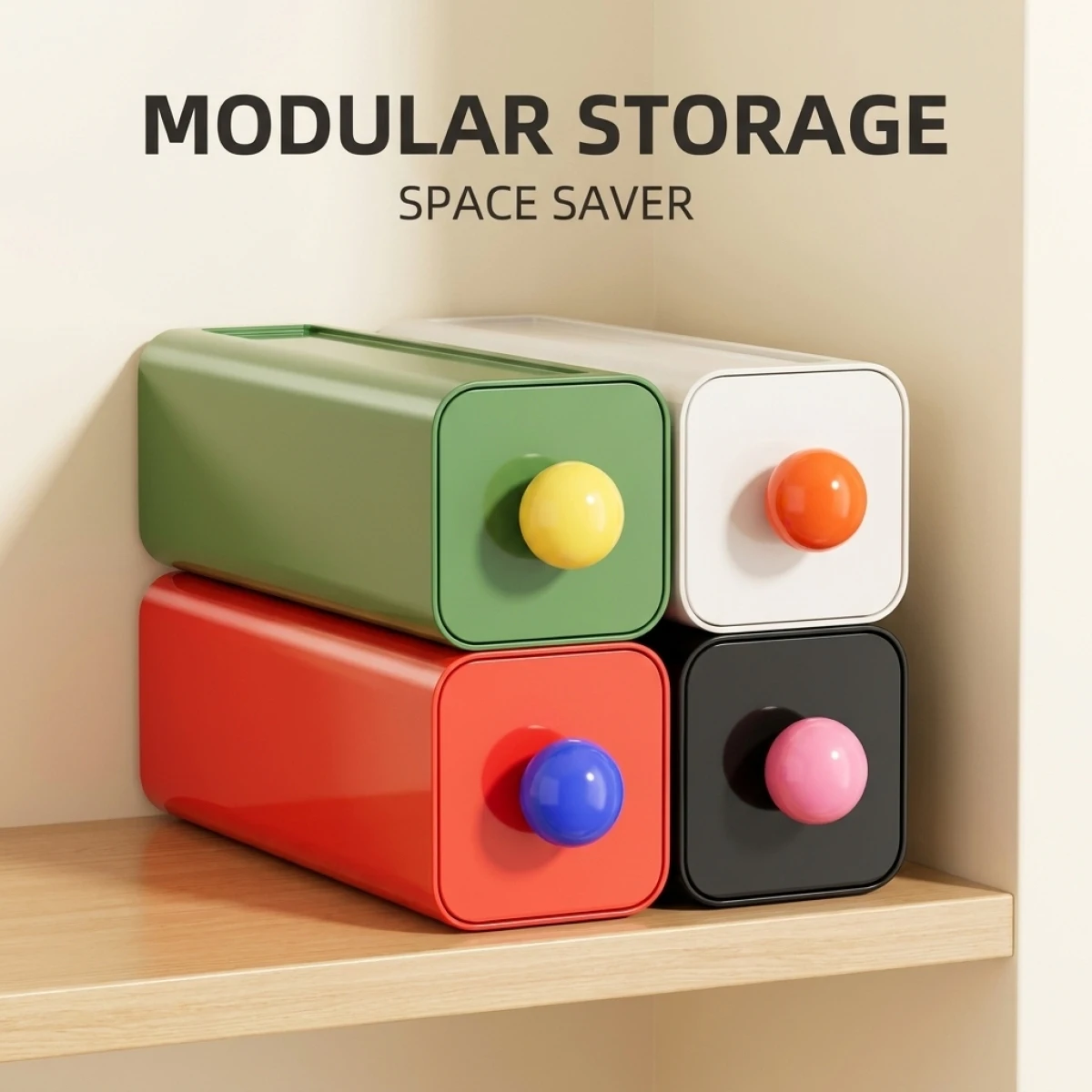 Stackable Storage Drawer Modular Plastic Desktop Organizer Box for Socks Underwear Stationery Women Students Dorm Office Closet