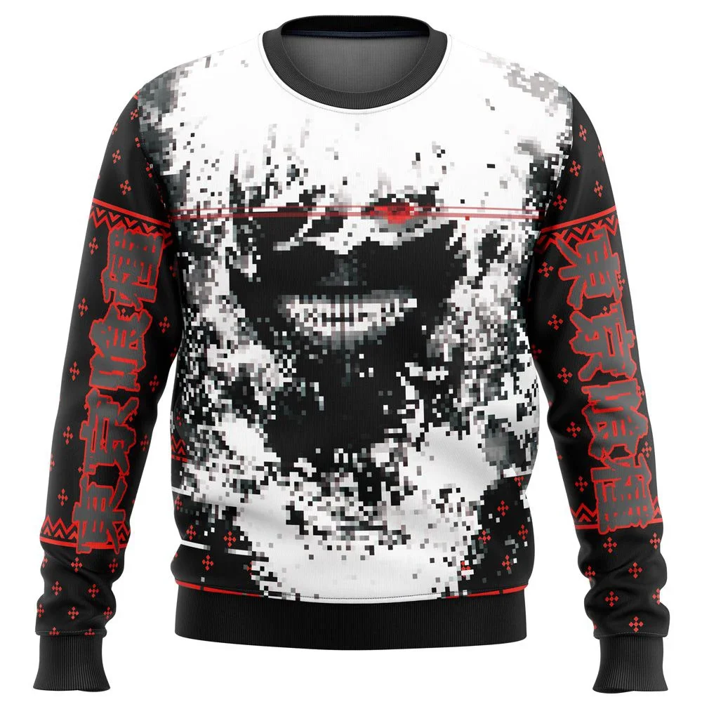 2024 New Tokyo Ghoul Trust Ugly Christmas Sweater Gift Santa Claus Pullover Mens Oversized 3D Sweatshirt Thick Long Sleeves