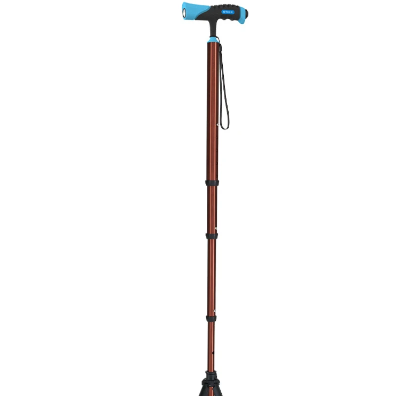 

Elderly four legged telescopic, lightweight and multifunctional anti slip crutches for elderly medical use