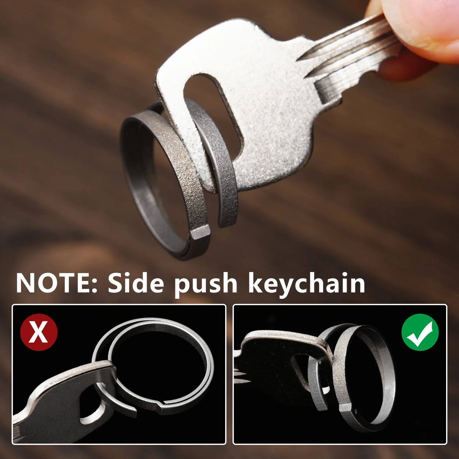 3pcsTitanium Alloy Key Ring Multifunctional Connection Keychain Side Pull Key Chain Rust Proof And Wear-resistant Grey