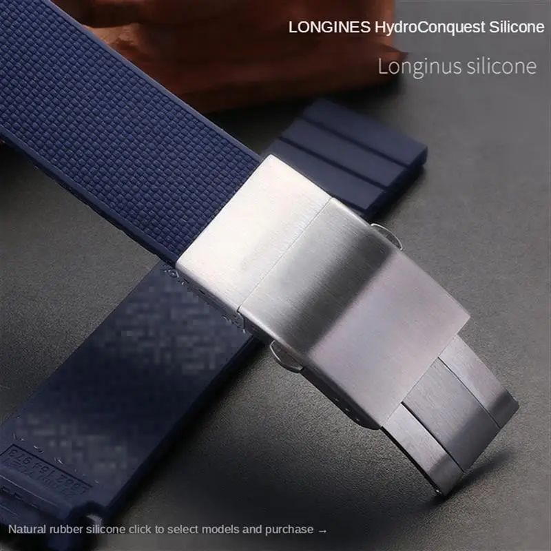 HAODEE Rubber Watchbands For Longines CONQUEST HYDROCONQUEST L3 21mm Waterproof Strap Watch Accessorie Silicone Watch Bracelet