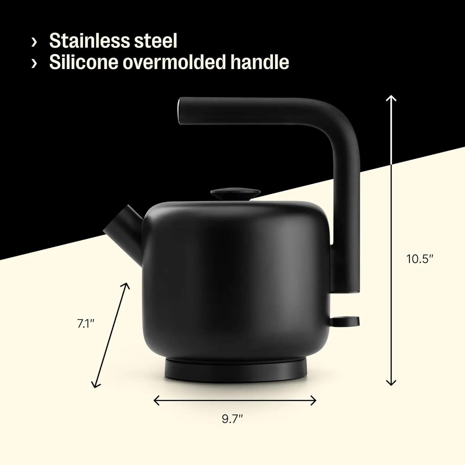 Chaleira elétrica Clyde - Capacidade de 1,5 litros - Design moderno de torção no fogão, multifuncional, aço inoxidável - Água quente para cobre