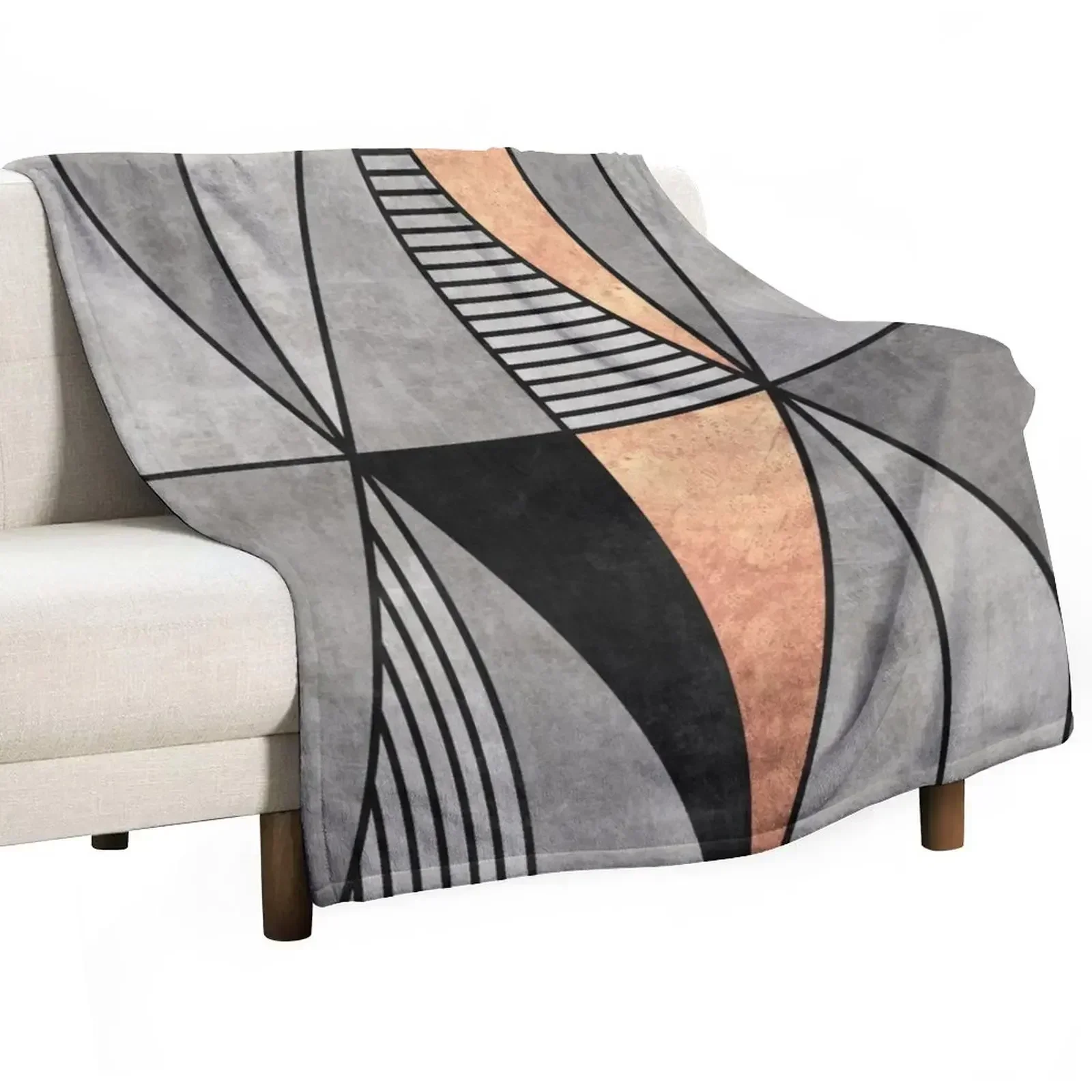 

Concrete and Copper Triangles Throw Blanket Luxury for sofa Blankets