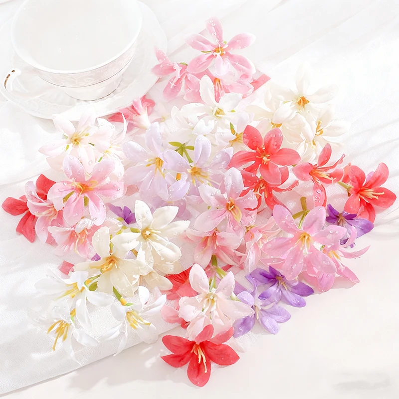 Christmas Wreath Fake - 10Pcs Artificial Flower Heads Mini Silk