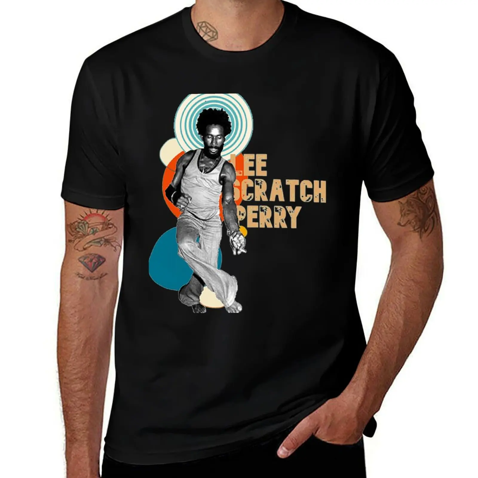 

Lee Scratch Perry T-Shirt basketball graphic tees tees vintage korean fashion Men's cotton t-shirt