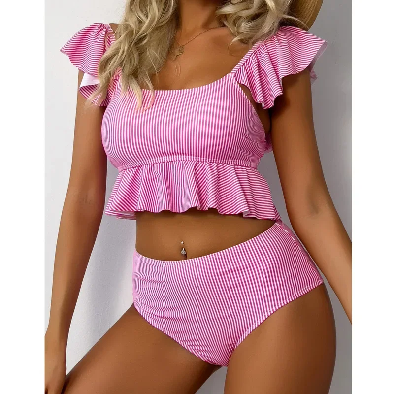

Sexy Bikinis Ruffles Swimsuits Women Swimwear Push Up Female Beach Swimming Wear Bathing Suits High Waist Bikini Set Pool Bather