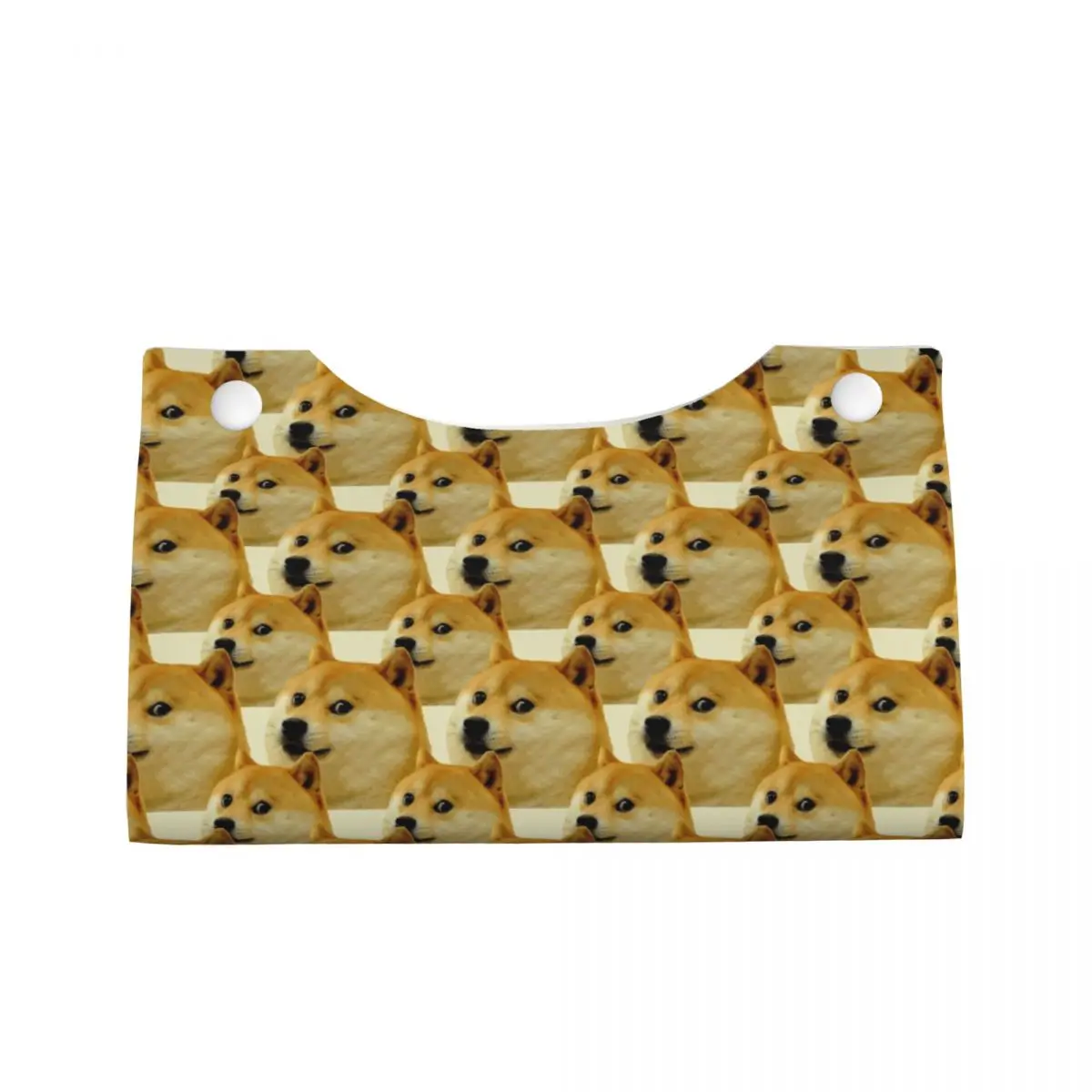 Custom Shiba Inu Doge Cheems Meme Tissue Box Cover PU Leather Rectangular Facial Tissue Box Holder for Bathroom Car