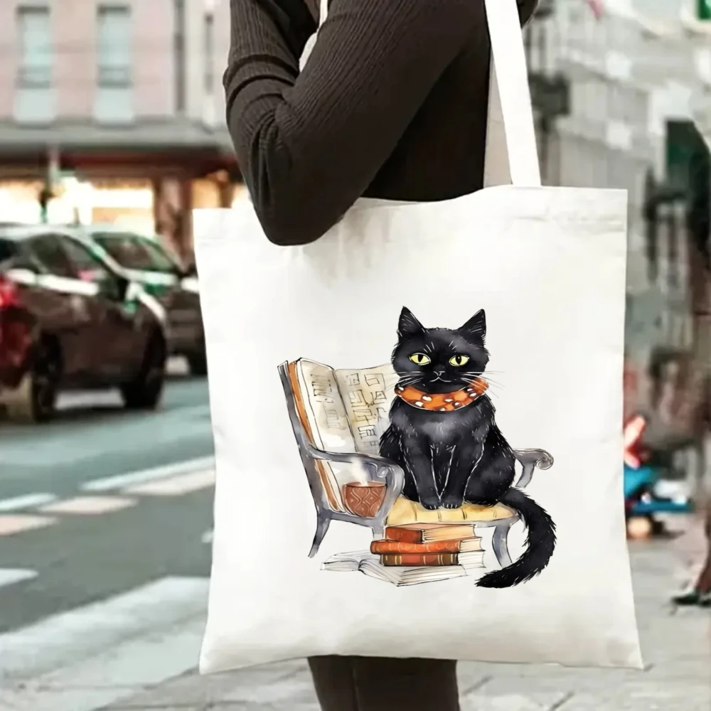 Shoulder Purse Whimsical Nerdy Theme Coffee Mug Pen Print Wide Double Handles Tote Handle Holder Box For Apartment Daily Travel