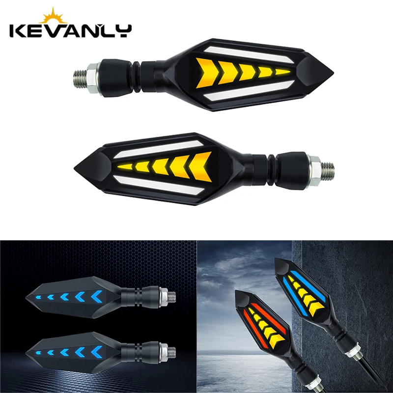

2PCS LED Motorcycle Turn Signal Light Flowing Flowing Flash Arrow Design Indicator Lights Daytime Running Lights 12V