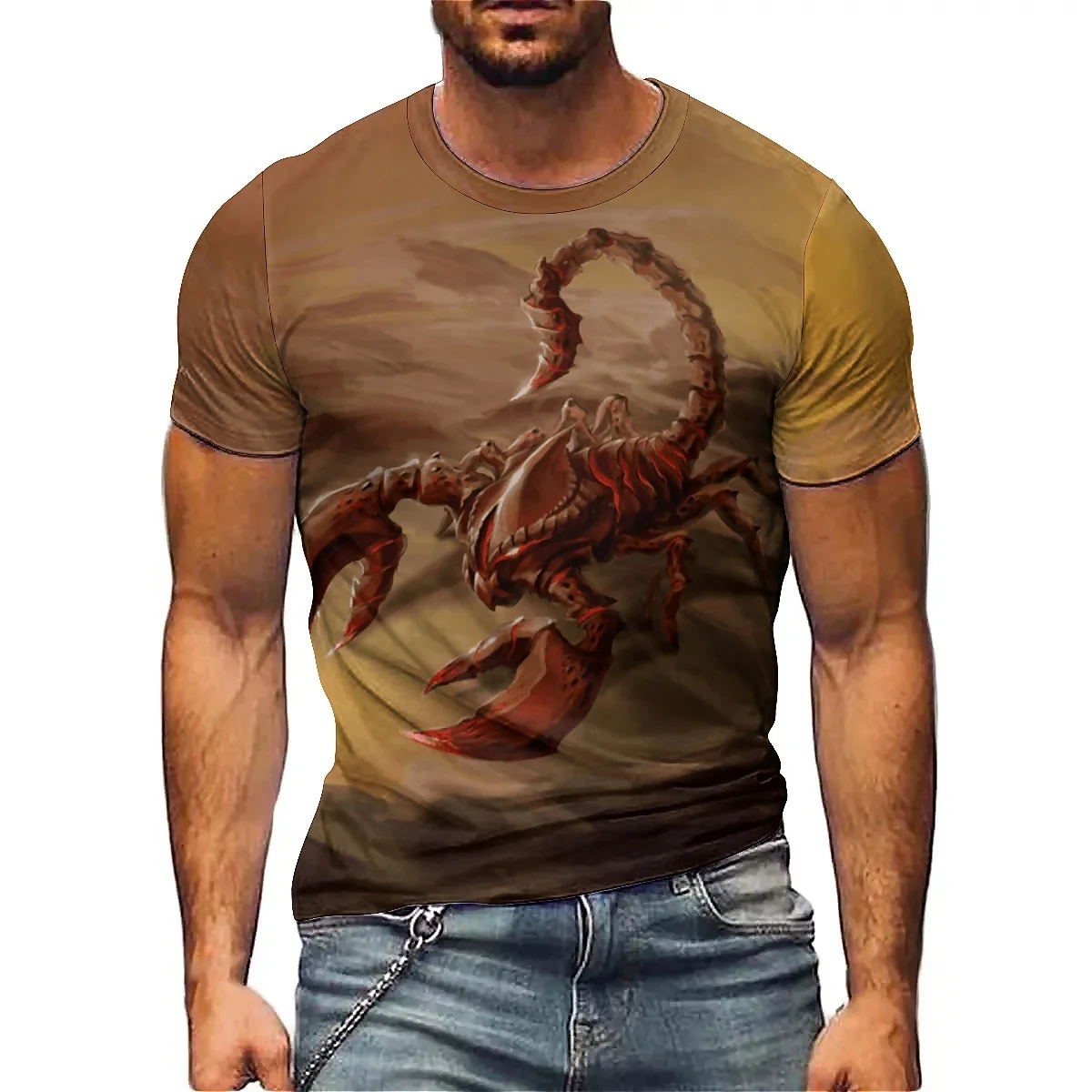 

Family Gathering Color Block & Splatter Print Men's 3D Printed Short-Sleeve T-Shirt - Pajama-Style Loose-Fit Smooth Top