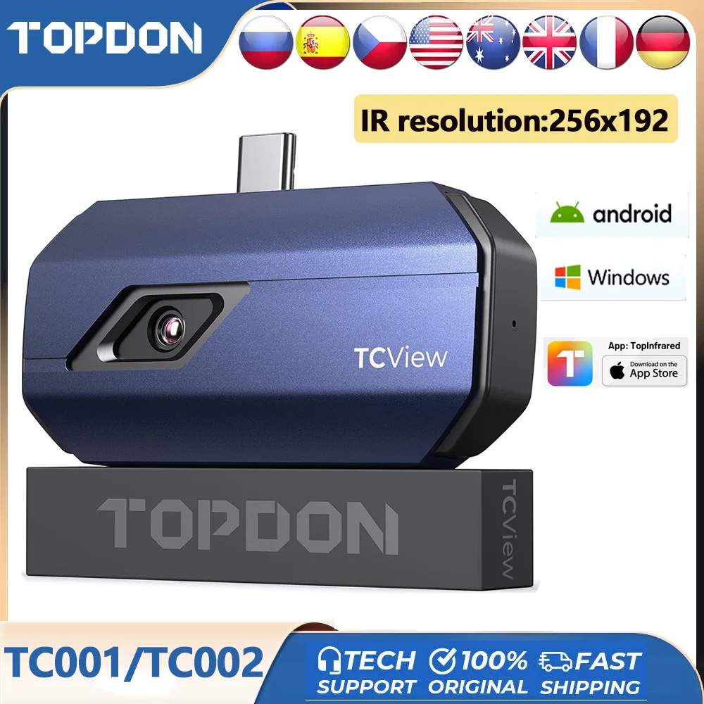 TOPDON TC001/TC002/TC002C DUO Thermal Camera for 512*384 Super Resolution 256*192 IR Resolution Thermal Imager Video Recording