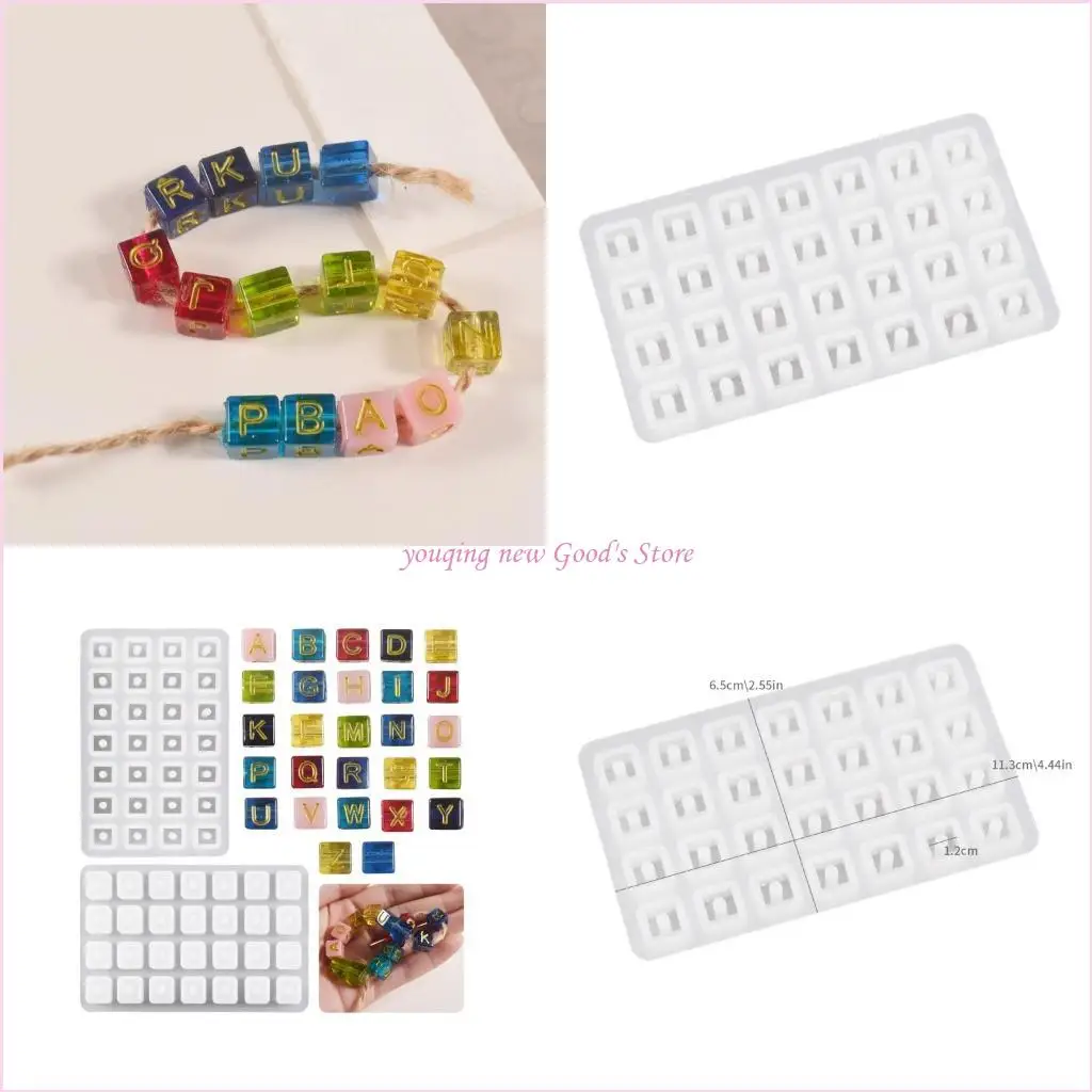 

57QA Letter Moulds Soft Beads Moulds Silicone Texture Letter Bead Molds for Beads