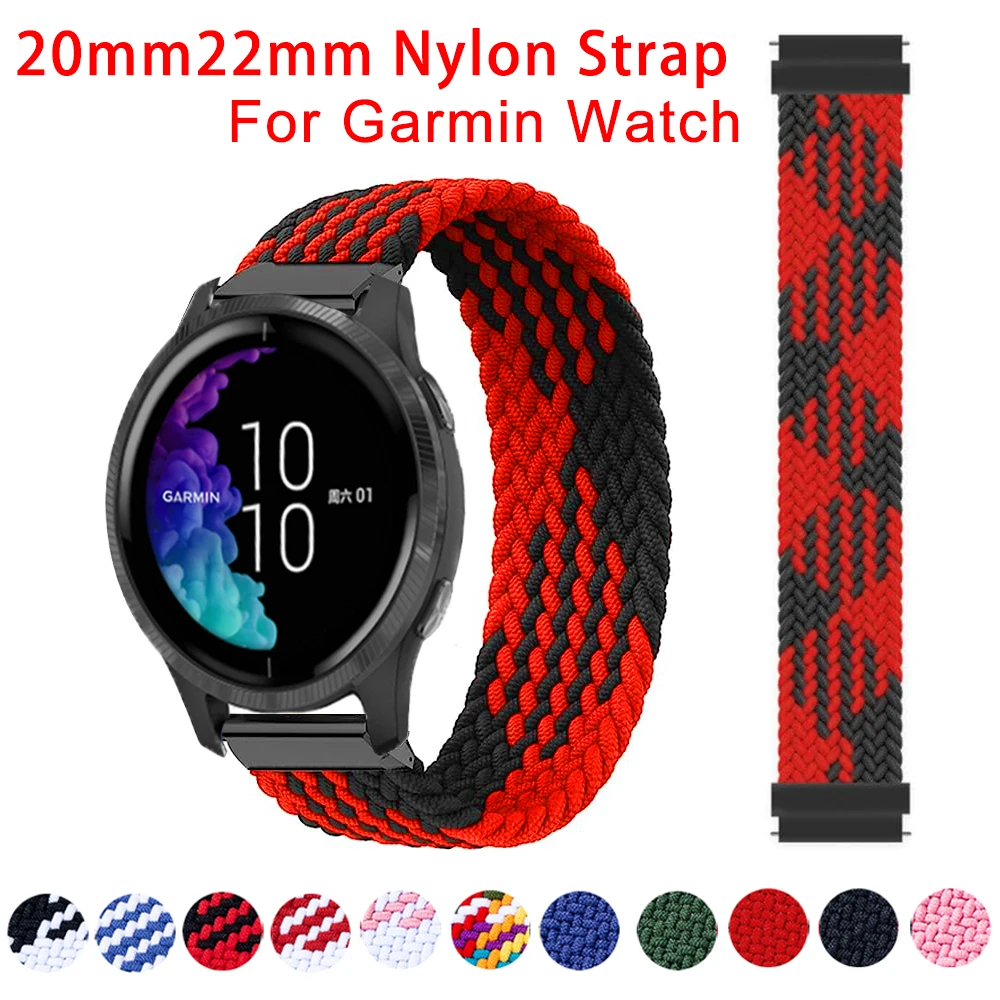 

20mm22mm Solo Loop nylon Strap For garmin vivoactive 4/venu SQ/Forerunner 645/Vivoactive3 sports bracelet correa Garmin 245 Band