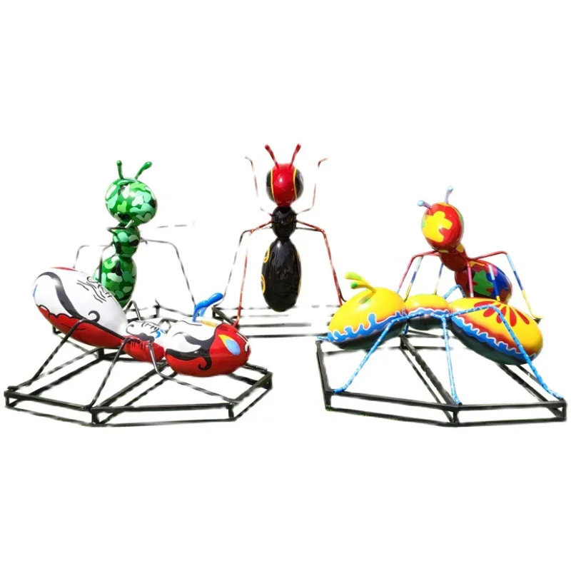 

Outdoor, stainless steel, abstract, painted, ant, sculpture, shopping mall, pedestrian street, garden